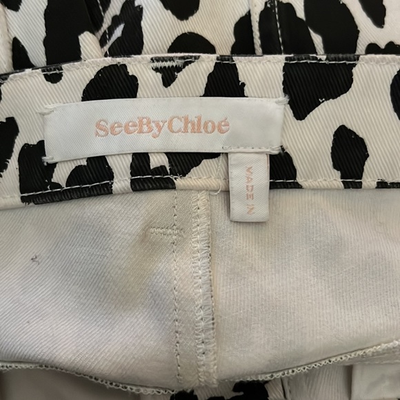 SEE BY CHLOE Mid-Rise Cropped Leopard-Print Jeans - Picture 7 of 11